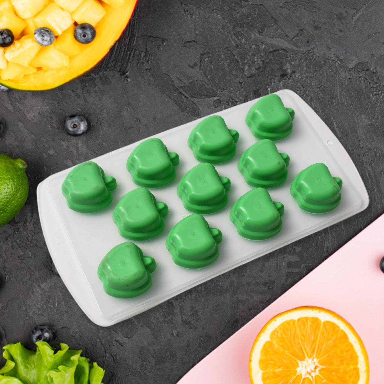 Silicone Mold Ice Cube Tray Creative Sweet Multi Type Ice Tray Buckets, Ice Cube Trays Multi Fruit Shape Ice Tray (1 Pc) Silicone Mold Ice Cube Tray Creative Sweet Multi Type Ice Tray Buckets, Ice Cube Trays Multi Fruit Shape Ice Tray (1 Pc)